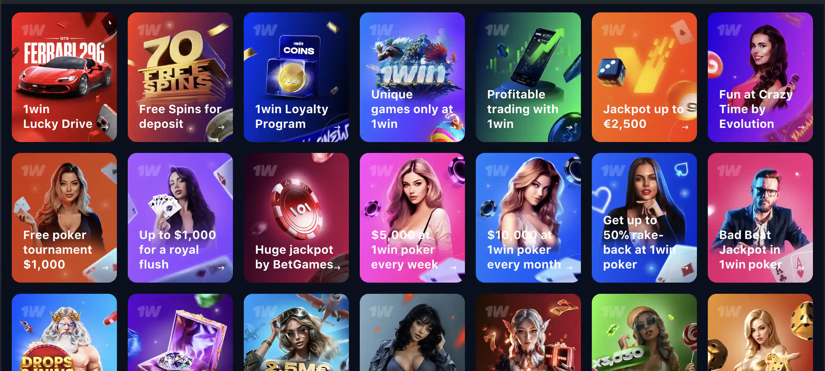 Lihat penawaran bonus casino 1win terbaru